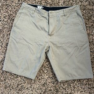 Volcom Men's Khaki Flat Front Shorts